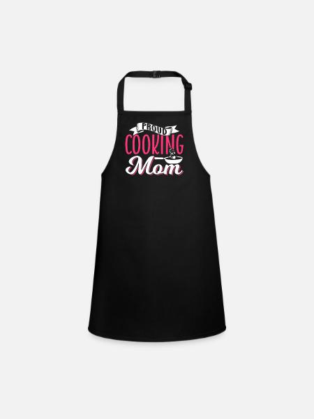 Proud Cooking Mother Cook Mom Cooking Cook - Children's Apron - black - Front
