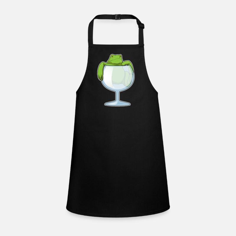 Frog Wine Glass Children's Apron
