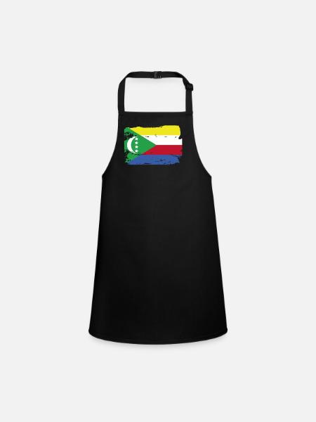 Drapeau officiel des Comores Comoro Country Pride Vintage - Tablier Enfant - noir