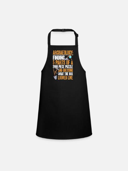 Archaeology Gift Archaeologist - Children's Apron - black - Front