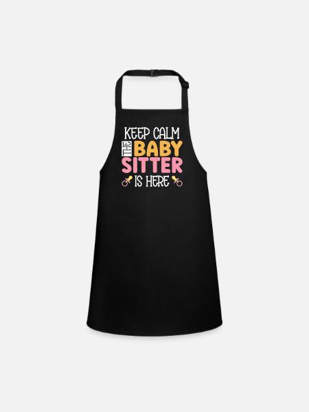 Babysitter Geschenk Babysitting Bester Babysitter - Schürze für Kinder - Schwarz - Vorne