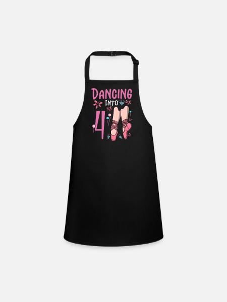 Ballet Shoes Dancing Ballerina 4 Ballett Birthday - Children's Apron - black - Front