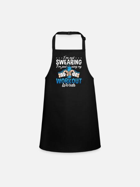Kickboxing I'm Not Swearing Kickboxer Boxing - Children's Apron - black - Front