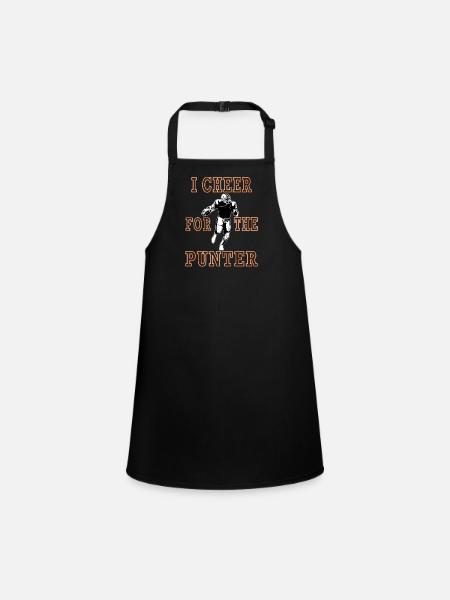 I Cheer For The Punter Football Fun Gift Idea - Children's Apron - black - Front