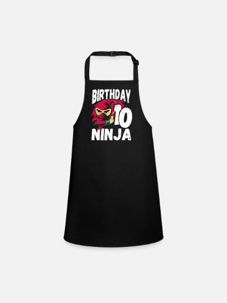 Cool Ninja for your 10th birthday - Children's Apron - black - Front