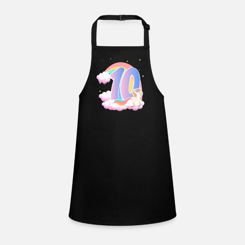 10 Einhorn Regenbogen Wolken Kleines Pony 10. Schürze für Kinder