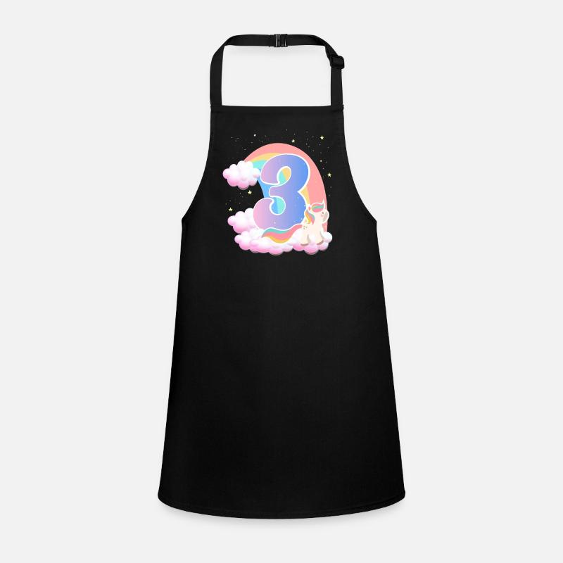 3 Unicorn Rainbow Clouds Little Pony 3. Children's Apron