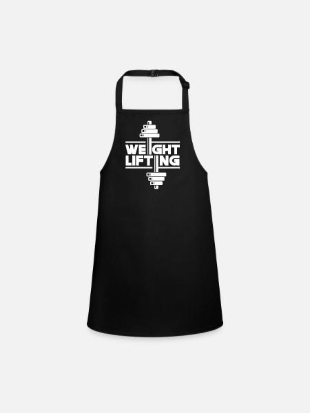 Weightlifting Fitness Gym Weightlifting Workout - Children's Apron - black - Front