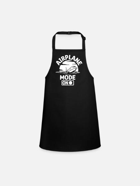 Pilot Flugzeug fliegen Flugsport Geschenkidee - Schürze für Kinder - Schwarz - Vorne