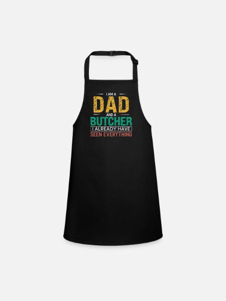 Butcher Gift Butcher Butcher Master Butcher - Children's Apron - black - Front