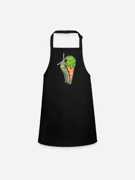 Raupe Waffeleis - Children's Apron - black - Front