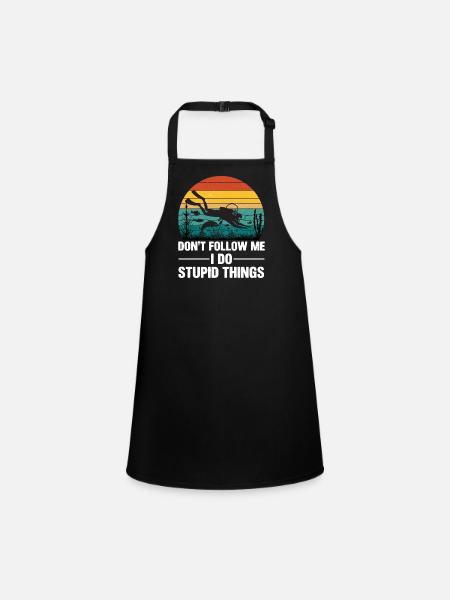 Diving Retro Diving Device Marine World Divers Diving - Children's Apron - black - Front