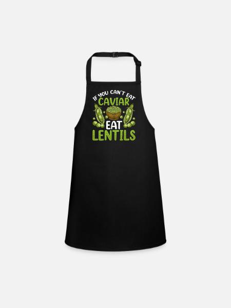 Si vous ne mangez pas de caviar peut manger des lentilles - Tablier Enfant - noir - Devant