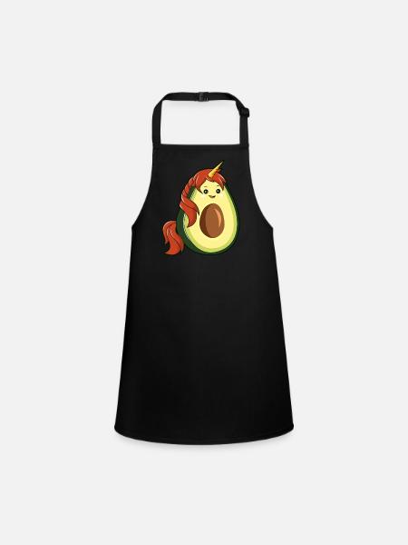 Unicorn Avocado - Children's Apron - black - Front