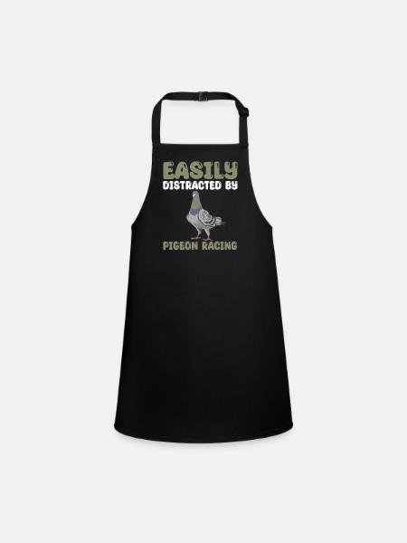 pigeon racing gift - Children's Apron - black - Front