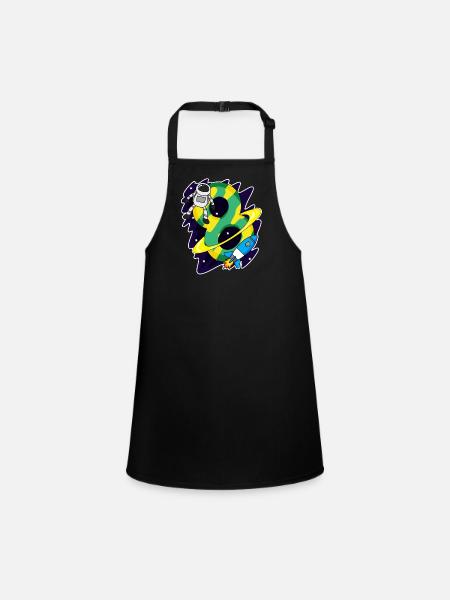 Boy 8 years old - 8th birthday gift - Children's Apron - black - Front