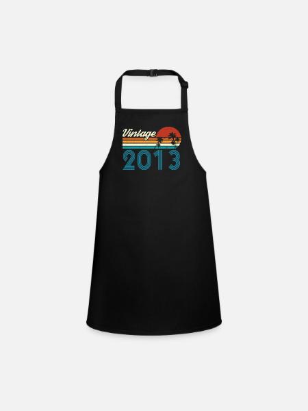 Vintage 2013 Vintage Anniversaire Rétro Vintage - Tablier Enfant - noir - Devant