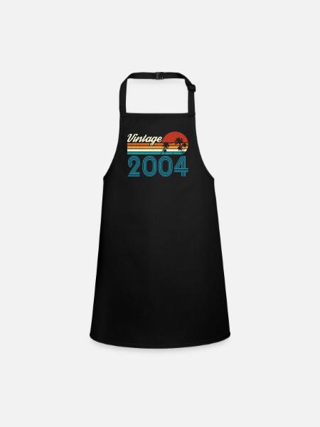 Vintage 2004 Vintage Anniversaire Rétro Vintage - Tablier Enfant - noir - Devant