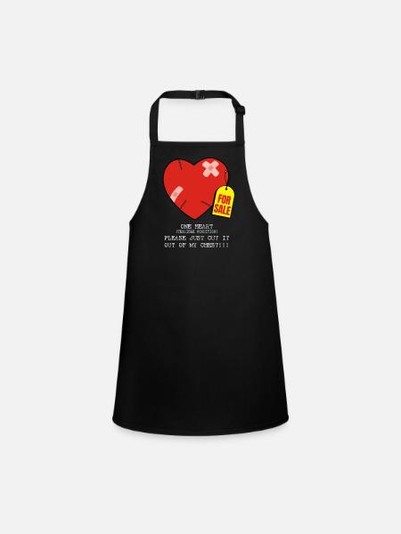 Vente | Une condition terrible du cœur - S’il vous plaît j - Tablier Enfant - noir - Devant