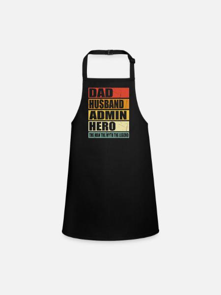 Father Husband Admin Hero - Children's Apron - black - Front