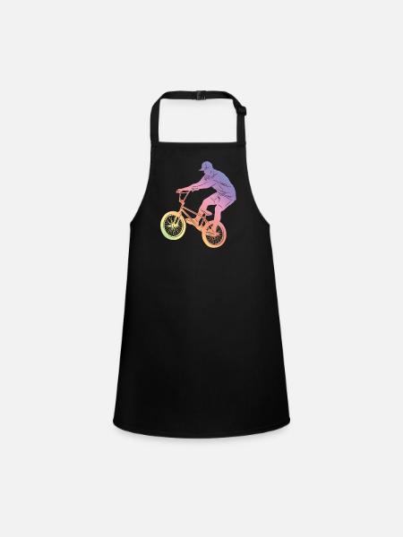 Motocross Silhouette - Children's Apron - black - Front