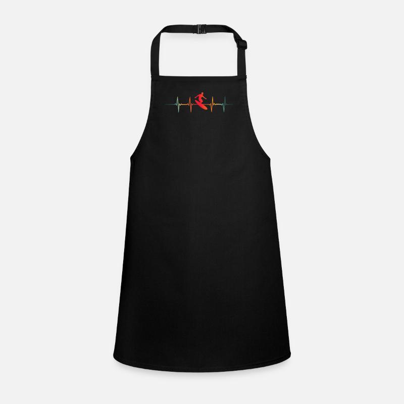 Vintage Surfer Heartbeat Surf Waves Surfing Humor Children's Apron