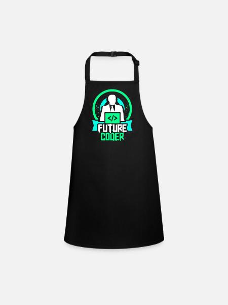 Future Coder Coding Programmer Code - Children's Apron - black - Front