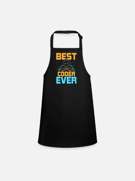 Meilleur programmeur de code de code de tous les temps - Tablier Enfant - noir - Devant