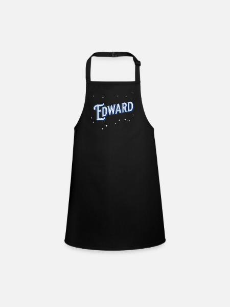 Edward names personalized - Children's Apron - black - Front