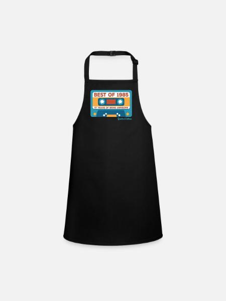 1985 Vintage Vintage Retro Geburtstagsgeschenk - Schürze für Kinder - Schwarz - Vorne