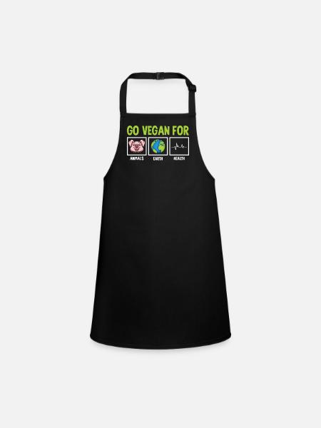Animal Rights Activist Vegan Vegetarian Animal Lovers Animal - Children's Apron - black - Front