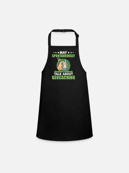 Geocaching Geocacher Cadeau - Tablier Enfant - noir - Devant