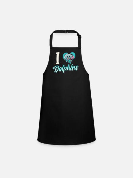 Ich Liebe Delfine Delphin Delphine Delfin - Schürze für Kinder - Schwarz - Vorne