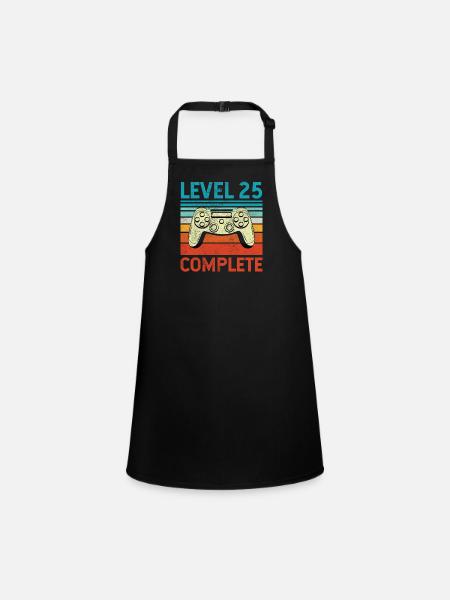 Level 25 Complete - Schürze für Kinder - Schwarz - Vorne