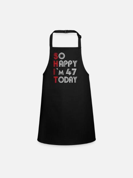 47 birthday - Children's Apron - black - Front