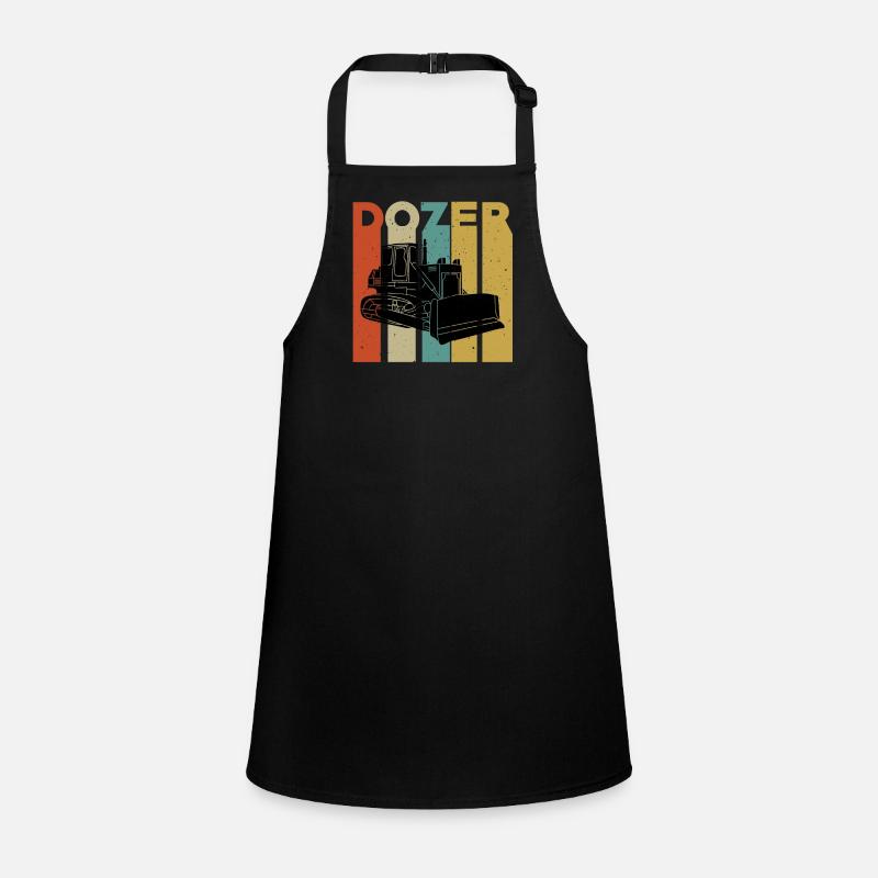 Retro Bulldozer T-Shirt Schürze für Kinder