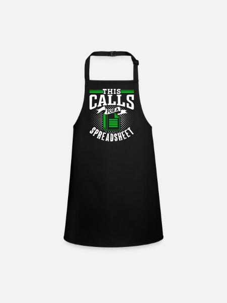 This requires a spreadsheet accountant table - Children's Apron - black - Front