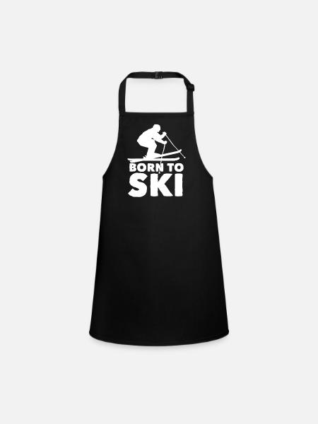 Skieurs Montagnes Descente Ski Sport Skis Ski Ski - Tablier Enfant - noir - Devant