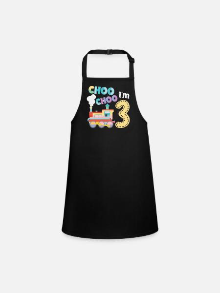 Steam Train Driver Trainspotting - Children's Apron - black - Front