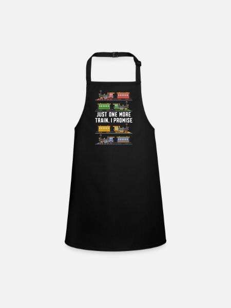 Steam Train Driver Trainspotting - Children's Apron - black - Front