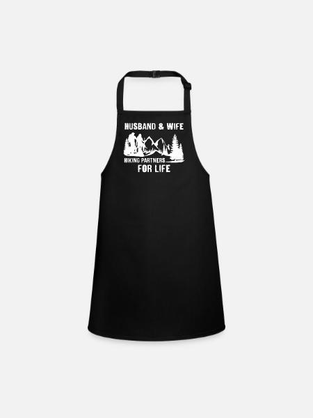 Randonnée Camper Outdoor Femme Mari marié - Tablier Enfant - noir - Devant