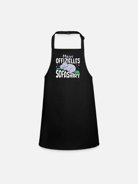 Mein offizielles Sofashirt Schlafshirt Nilpferd - Schürze für Kinder - Schwarz - Vorne