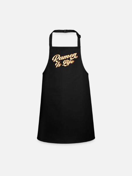 Ramen Noodle Lover Chopsticks Japanese Noodle - Children's Apron - black - Front