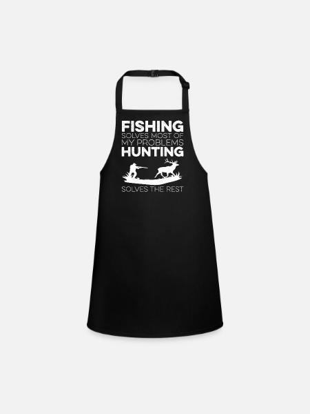 Funny Fishing Saying Gift For Fisherman - Children's Apron - black - Front