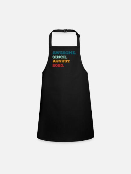 August 2020 - Birthday in August - Children's Apron - black - Front