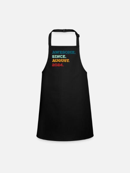 August 2024 - Birthday in August - Children's Apron - black - Front