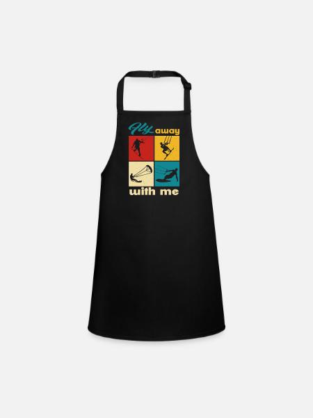 Envolez-vous avec moi. Lifestyle Vintage Design - Tablier Enfant - noir - Devant