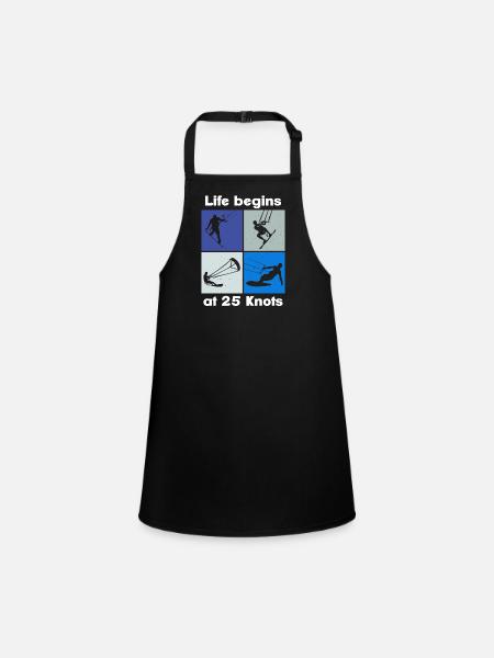 La vie commence à 25 nœuds, Lifestyle Vintage Design - Tablier Enfant - noir - Devant