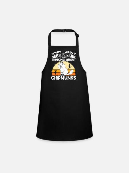 Cadeau de rongeur chipmunk - Tablier Enfant - noir - Devant