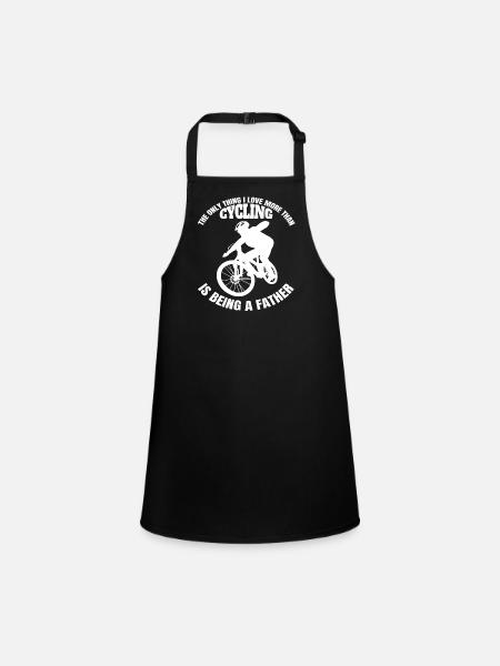 Bicycle Father Bike Tour Cycling Mountain Bike - Children's Apron - black - Front